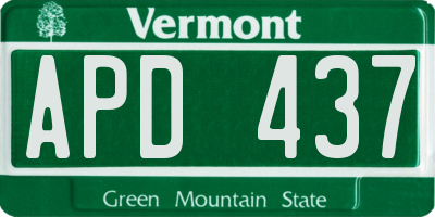 VT license plate APD437