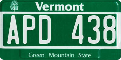 VT license plate APD438
