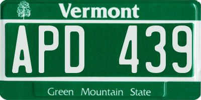 VT license plate APD439