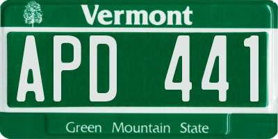 VT license plate APD441