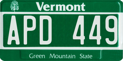 VT license plate APD449