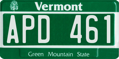 VT license plate APD461