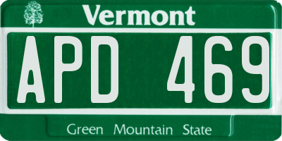 VT license plate APD469