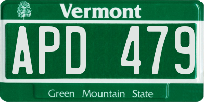VT license plate APD479