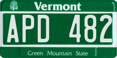 VT license plate APD482