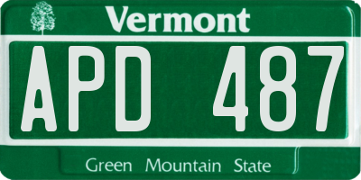 VT license plate APD487