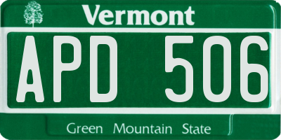VT license plate APD506