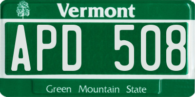 VT license plate APD508