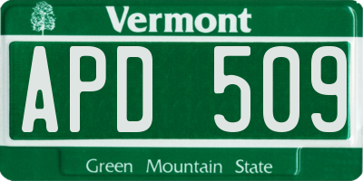 VT license plate APD509