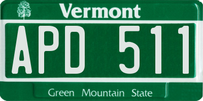 VT license plate APD511