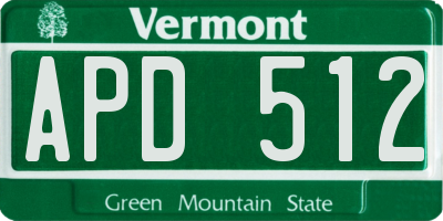 VT license plate APD512