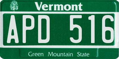 VT license plate APD516