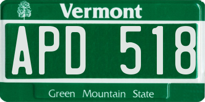 VT license plate APD518