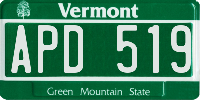 VT license plate APD519