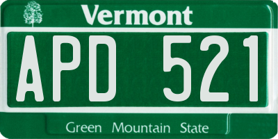 VT license plate APD521