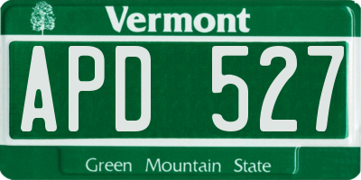 VT license plate APD527
