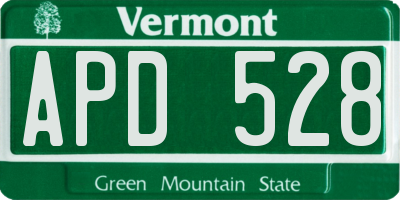 VT license plate APD528