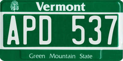 VT license plate APD537