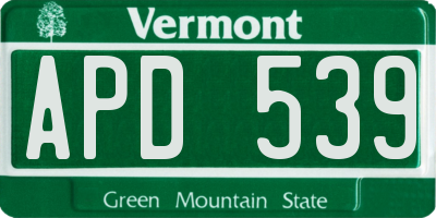 VT license plate APD539