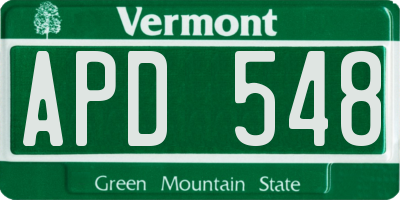 VT license plate APD548