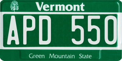 VT license plate APD550