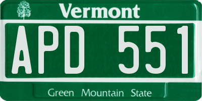 VT license plate APD551