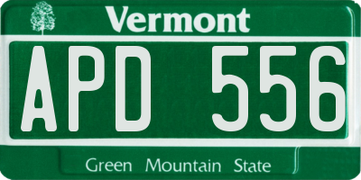 VT license plate APD556