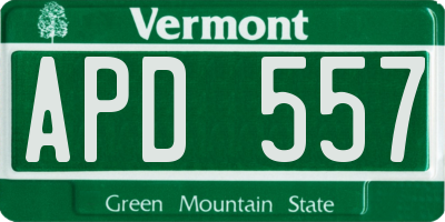 VT license plate APD557