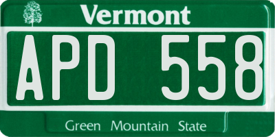 VT license plate APD558