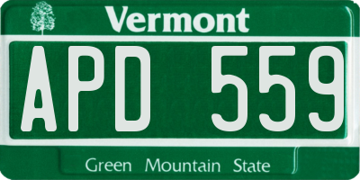 VT license plate APD559
