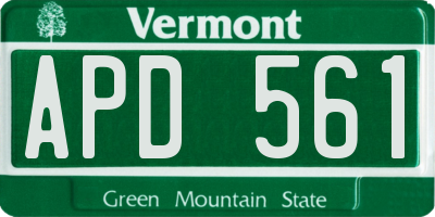 VT license plate APD561