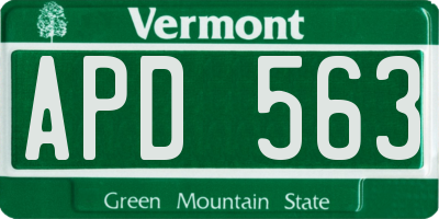 VT license plate APD563