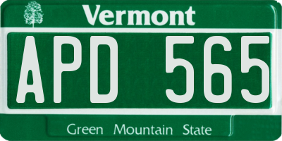 VT license plate APD565