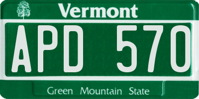 VT license plate APD570