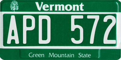 VT license plate APD572