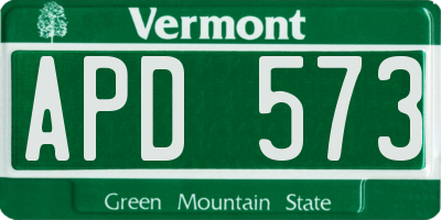 VT license plate APD573