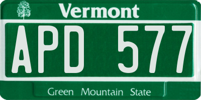 VT license plate APD577