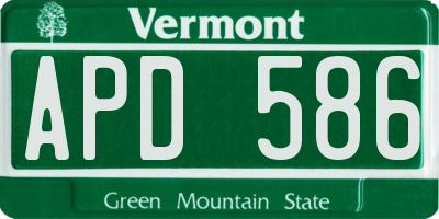 VT license plate APD586
