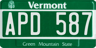 VT license plate APD587