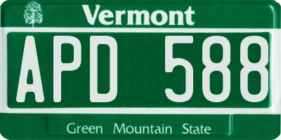 VT license plate APD588