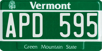 VT license plate APD595