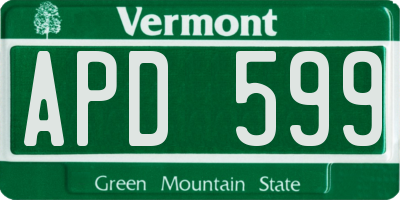 VT license plate APD599