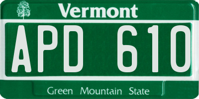 VT license plate APD610