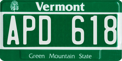 VT license plate APD618
