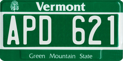 VT license plate APD621