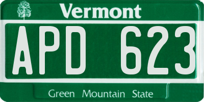 VT license plate APD623