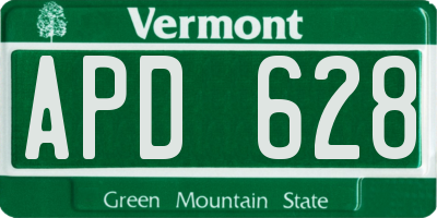 VT license plate APD628