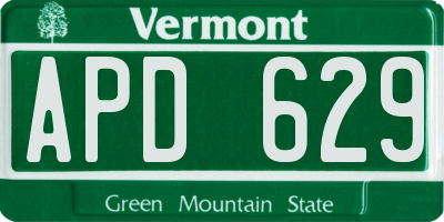 VT license plate APD629