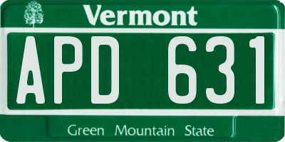 VT license plate APD631