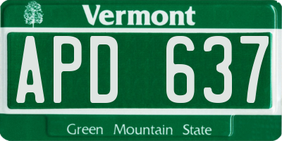 VT license plate APD637